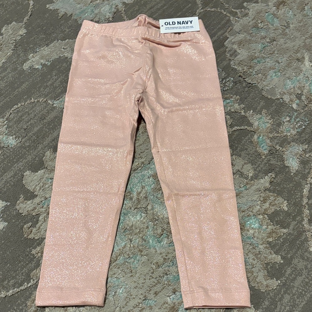 Old Navy Sparkly Pink Silver Sparkling Leggings